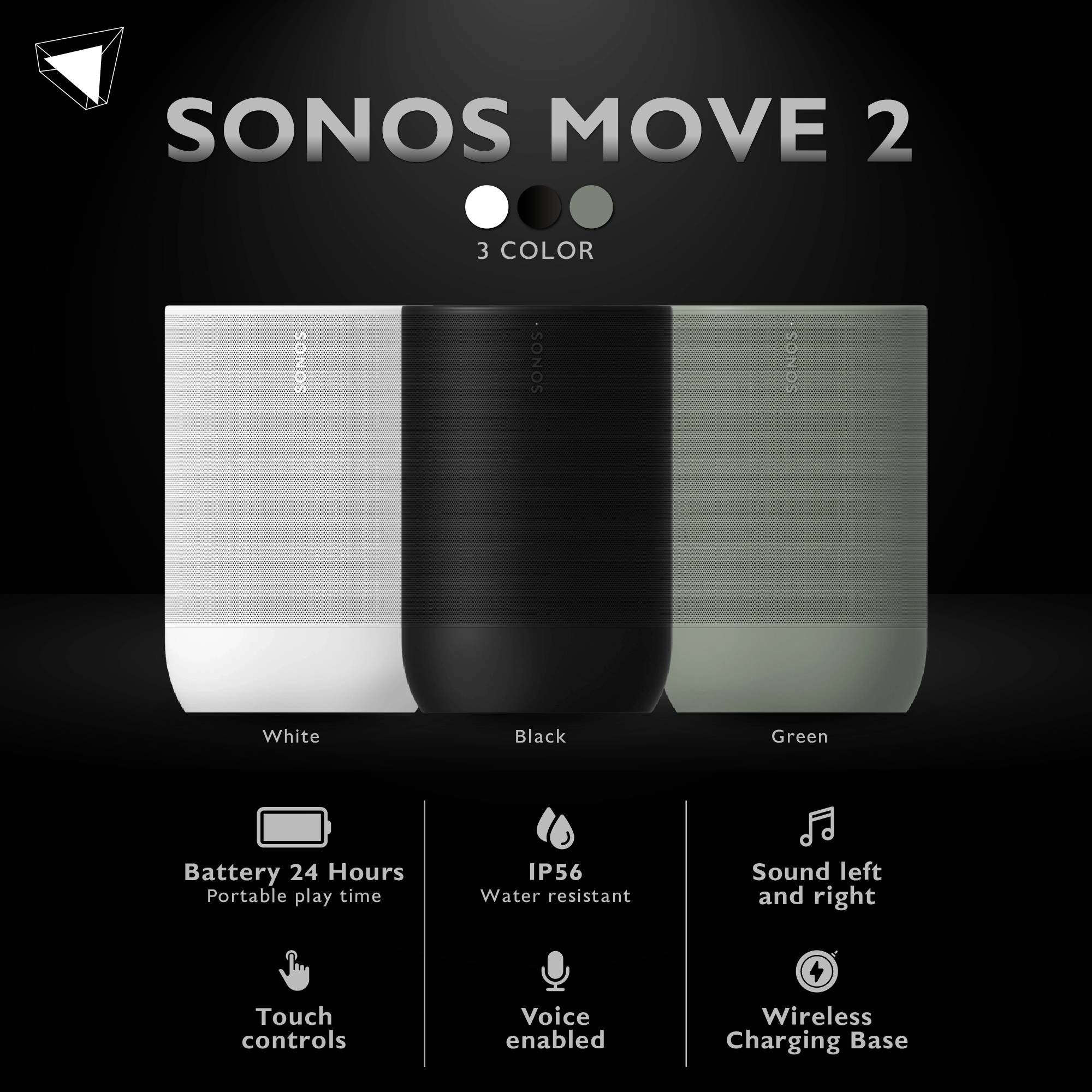 ลำโพงบลูทูธ Sonos Move 2